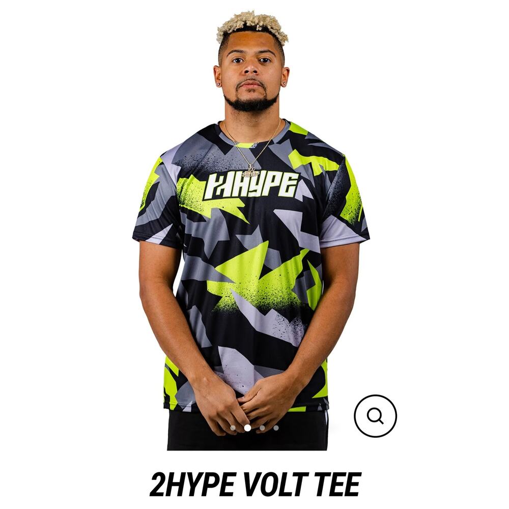 NWT Ball is Life 2hype green and grey geometric camo print short sleeved jersey